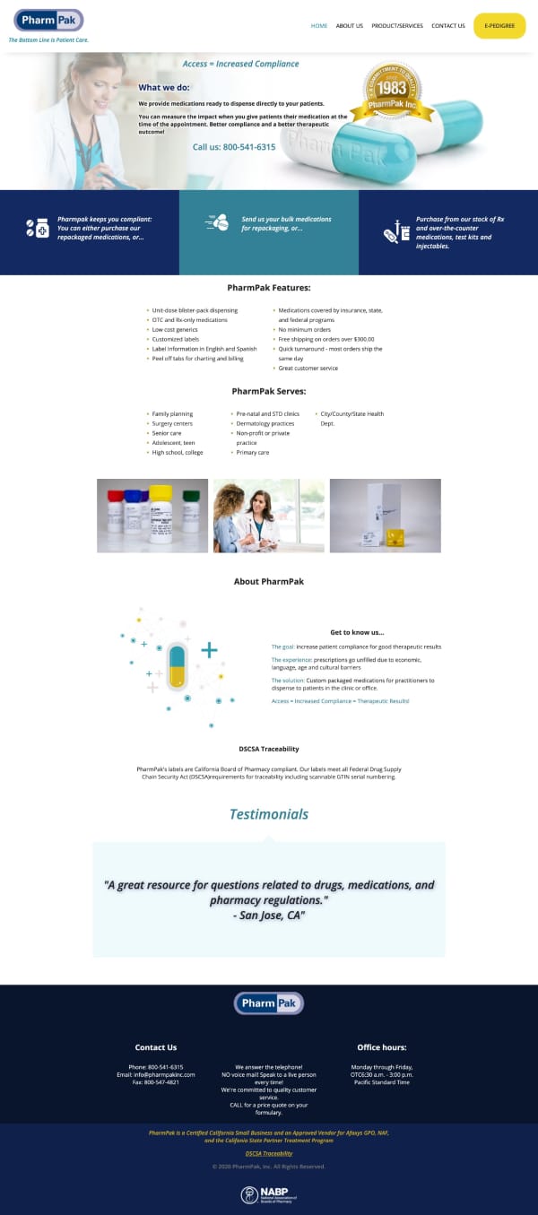Pharmpak Inc. website